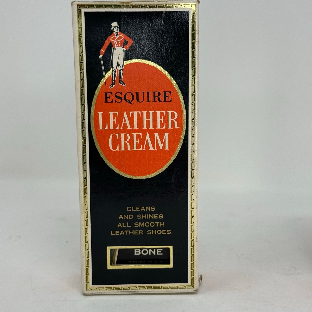 Vintage Esquire Leather Cream Bone Color Shoe Polish 3 Fl Oz NOS Collector